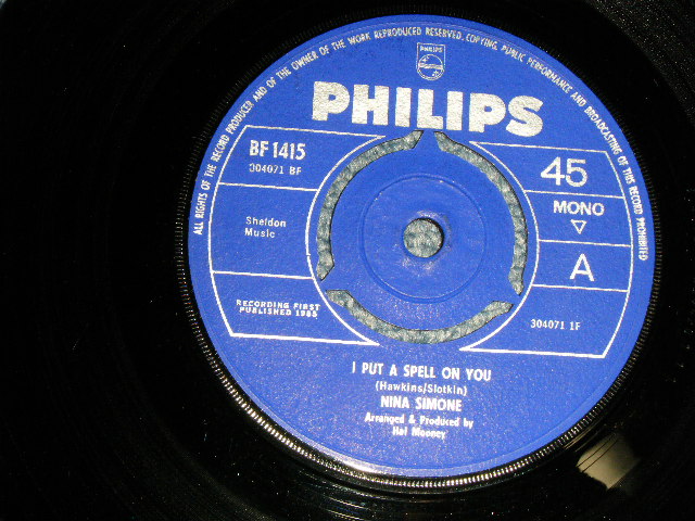 NINA SIMONE - A) I PUT A SPELL ON YOU   B) GIMME SOME (Ex+++/Ex+++) / 1965 UK ENGLAND ORIGFINAL Used 7
