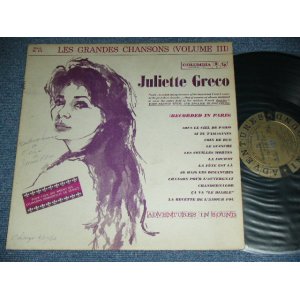 画像: JULIETTE GRECO -  LES GRANDES CHANSONS VOL.III /  1960's?  US ORIGINAL MONO Used LP