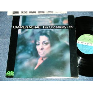 画像: CARMEN McRAE -  FOR ONCE IN MY LIFE ( Ex++/Ex++ Looks:Ex+ )  /  1967 US AMERICA ORIGINAL "GREEN and BLUE Label" STEREO Used LP 