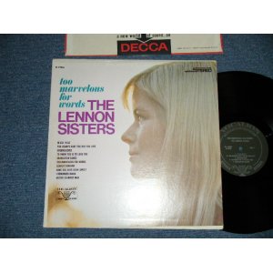 画像:  THE LENNON SISTERS - TOO MARVELOUS FOR WORDS( Ex+++/Ex++,Ex+++ ) / 1960's  US AMERICA  ORIGINAL STEREO Used   LP