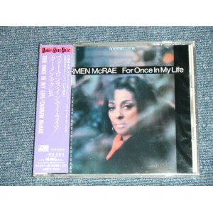 画像: CARMEN McRAE - FOR ONCE IN MY LIFE (SEALED)  / 1991 JAPAN Original "PROMO" "BRAND NEW SEALED"  CD