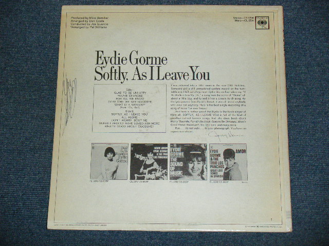 画像: EYDIE GORME - SOFTLY,AS I LEAVE YOU / 1967 US ORIGINAL MONO LP