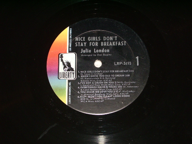 画像: JULIE LONDON - NICE GIRLS DON'T STAY FOR BREAKFAST / 1967 US ORIGINAL MONO LP