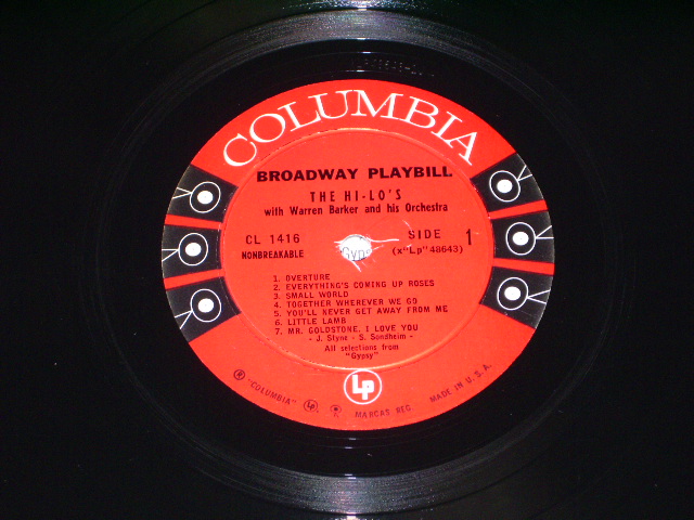 画像: HI-LO'S - BROADWAY PLAYBILL / 1959 US ORIGINAL MONO LP 