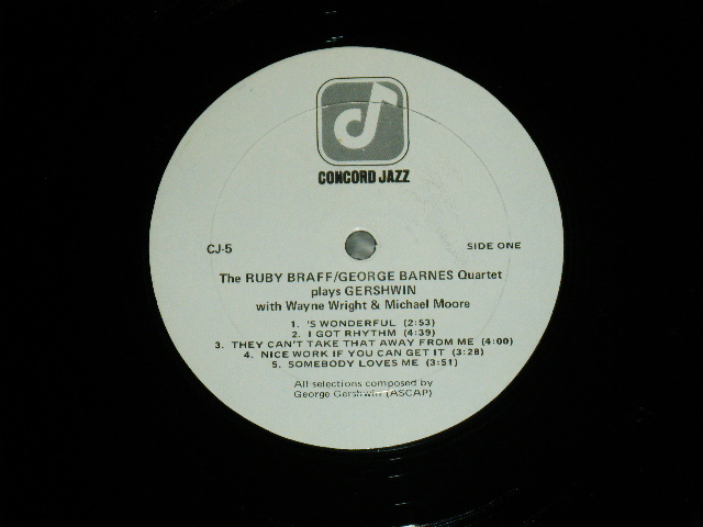 画像: THE RUBY BRAFF / GEORGE BARNES QUINTET - PLAYS GERSHWIN / 1975 US ORIGINAL LP  