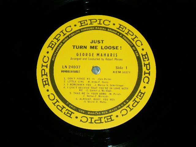 画像: GEORGE MAHARIS - JUST TURN ME LOOSE!  / 1963 US ORIGINAL Mono LP