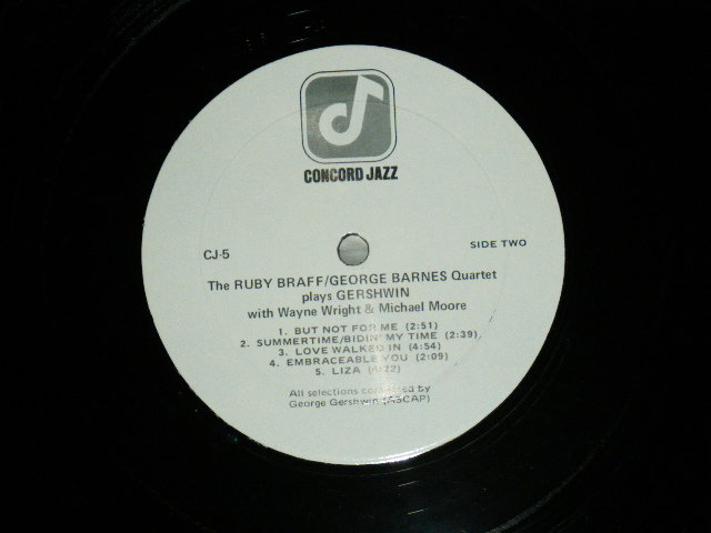 画像: THE RUBY BRAFF / GEORGE BARNES QUINTET - PLAYS GERSHWIN / 1975 US ORIGINAL LP  