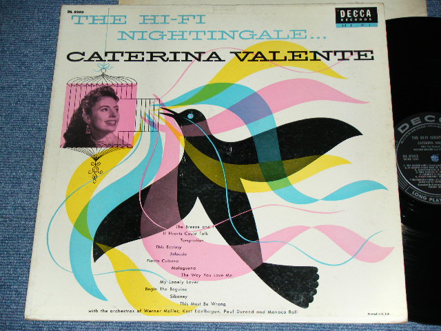 CATERINA VALENTE - THE HI-FI NIGHTINGALE ... ( Ex+/Ex++ ) / 1956 US  ORIGINAL 1st Press BLACK Label MONO Used LP - パラダイス・レコード