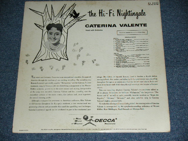 画像: CATERINA VALENTE - THE HI-FI NIGHTINGALE ... ( Ex+/Ex++ ) / 1956 US ORIGINAL 1st Press BLACK Label MONO Used LP