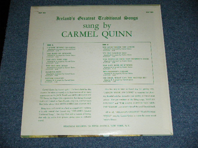 画像: CARMEL QUINN - IRELAND'S GREATEST TRADITIONAL SONGS / 1955 US ORIGINAL MONO Used LP 