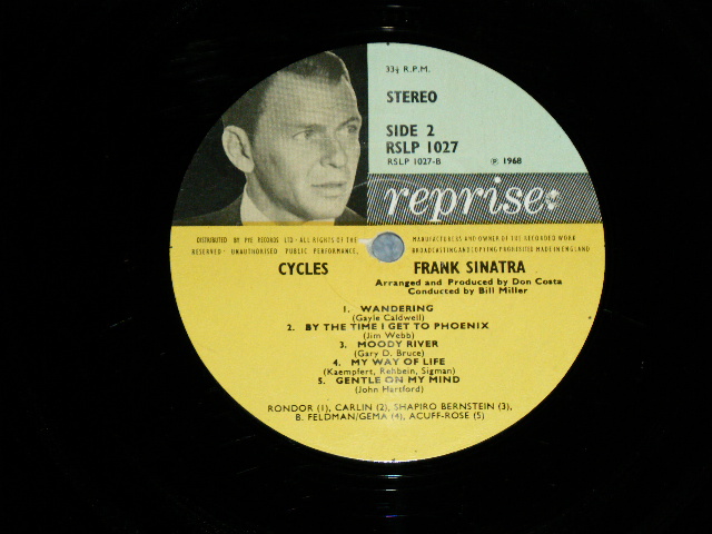 画像: FRANK SINATRA -  CYCLES / 1968 UK ENGLAND ORIGINAL "CUSTOM LABEL Design" STEREO Used  LP 