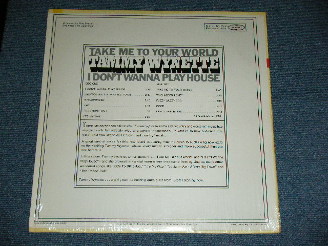 画像: TAMMY WYNETTE - TAKE ME TO YOUR WORLD  I DON'T WANNA PLAY HOUSE  ( Ex+++/Ex+++ ) / 1968 US ORIGINAL YELLOW Label STEREO Used LP