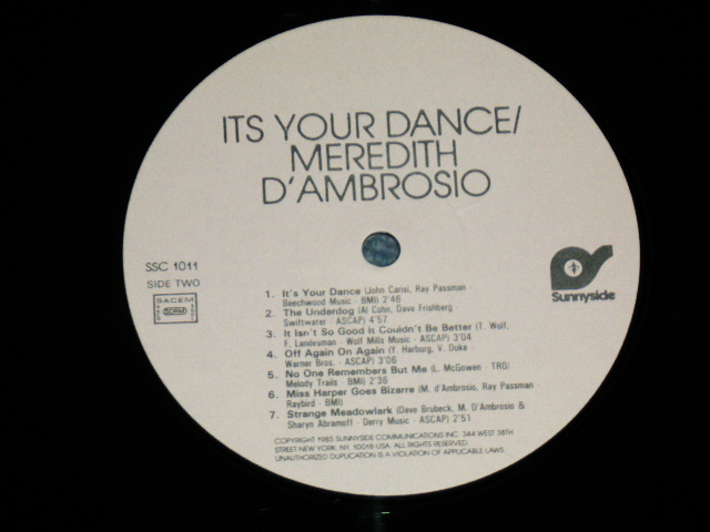 画像: MEREDIOTH D'AMBROSIO - ITS YOUR DANCE  ( MINT-/MINT- ) / 1985 US AMERICA ORIGINAL Used LP  