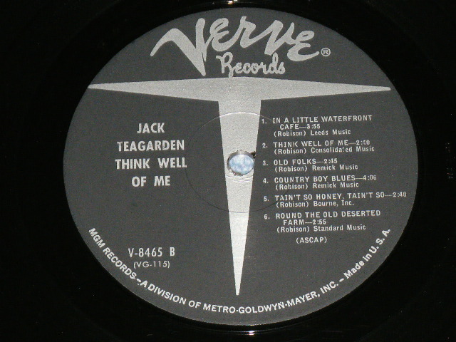 画像: JACK TEAGARDEN - THINK WELL OF ME / 1962 US ORIGINAL MONO Used LP  