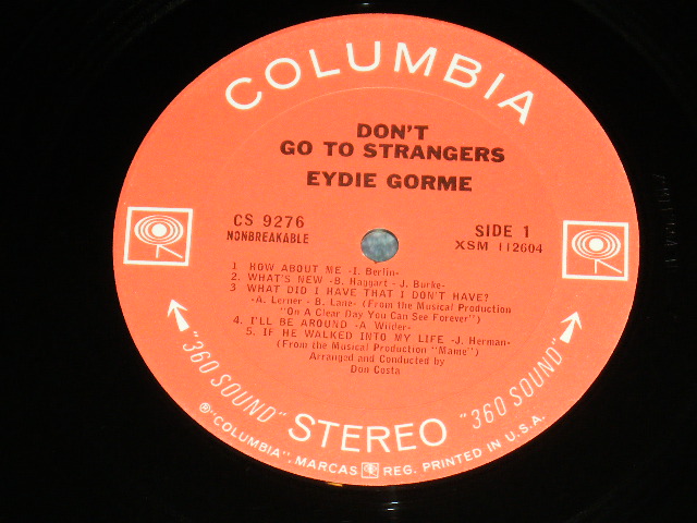 画像: EYDIE GORME - DON'T GO TO STRANGER ( Ex+/Ex+++ ) / 1966 US AMERICA ORIGINAL "360 Sound Label" STEREO Used LP