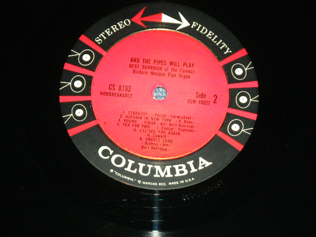 画像: BERT BUHRMAN - AND THE PIPES WILL PLAY /  1959 US AMERICA ORIGINAL  "6 EYE'S " Label STEREO  Used LP