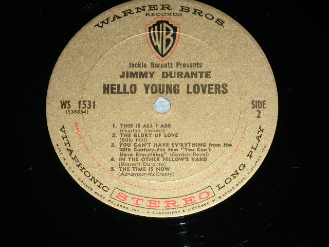 画像: JIMMY DURANTE - HELLO YOUNG LOVERS ( Ex++/Ex++ )  / 1964 US AMERICA ORIGINAL Stereo Used LP  