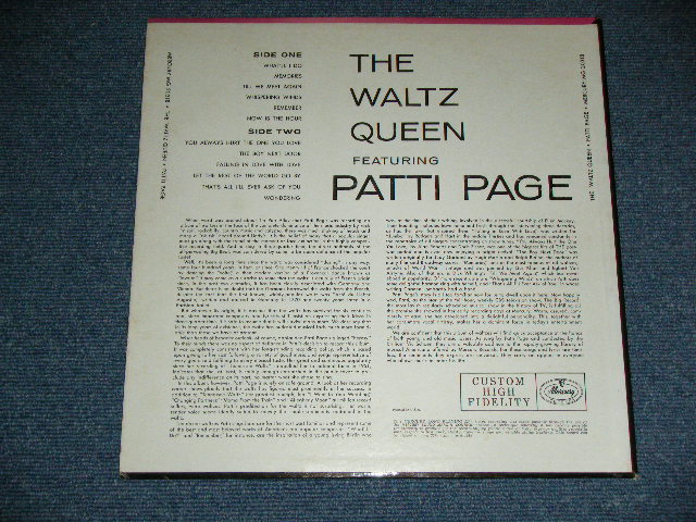 画像: PATTI PAGE   - THE WALTZ QUEEN : 2nd Press Jacket : "MERCURY LOGO" on Left Upper Corner  ( Ex++/MINT- )  / 1959 US AMERICA ORIGINAL 2nd Press Jacket MONO Used LP 