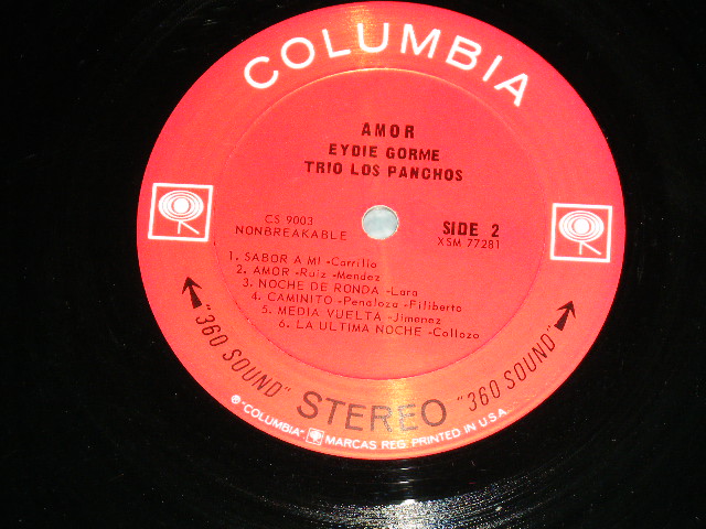 画像: EYDIE GORME & TRIO LOS PANCHOS -  AMOR ( Ex+++/Ex+++ )  / 1964 US AMERICA ORIGINAL "360 SOUND" Label STEREO Used LP