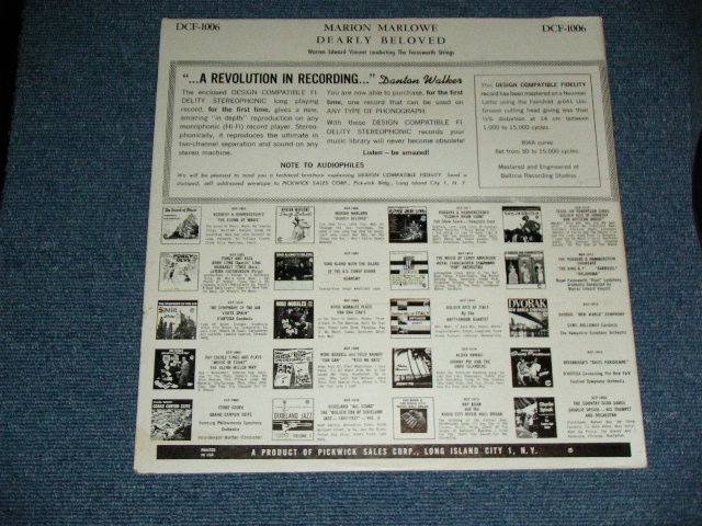 画像: MARION MARLOWE - DEARLY BELOVED  ( Ex++/MINT- ) / 1960's? US AMERICA  ORIGINAL  STEREO  UsedLP