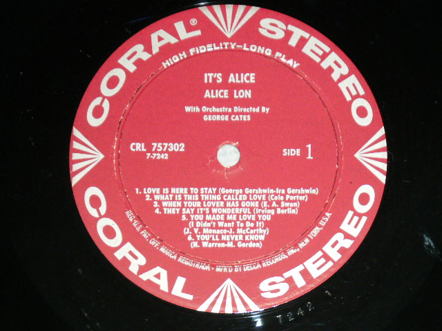 画像: ALICE LON - IT'S ALICE ( Ex+++/Ex+++ Looks: MINT-) / 1950's US AMERICA ORIGINAL STEREO Used LP  