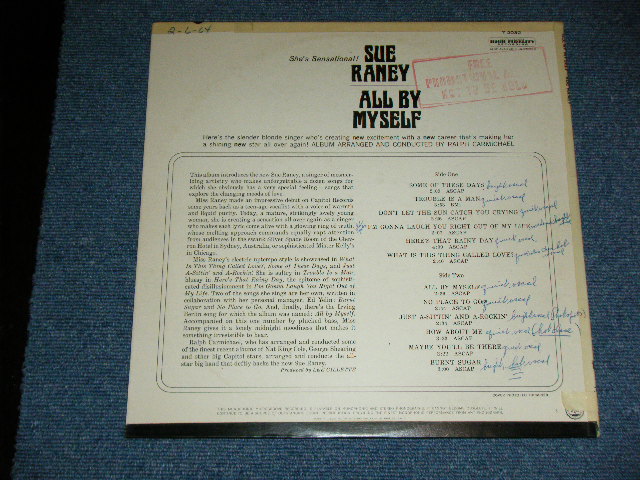 画像: SUE RANEY - ALL BY MYSELF ( Ex++,Ex/Ex++) / 1964 US AMERICA ORIGINAL 'PROMO STAMP' MONO Used LP  