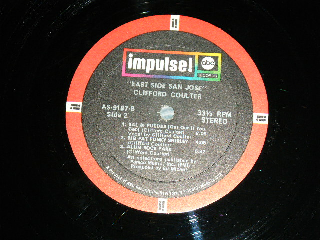 画像: CLIFFORD COULTER - EAST SIDE SAN JOSE   ( Ex+/MINT- )  / 1971 US AMERICA ORIGINAL "BLACK with RED Ring"Label  Useed  LP 