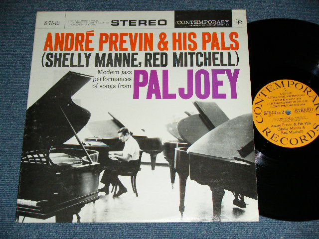 画像1: ANDRE PREVIN and His PALS SHELLY MANNE & RED MITCHELL  - PAL JOEY ( Ex+/Ex++ ) / 1959 US AMERICA ORIGINAL "YELLOW Label with BLACK Print Label" STEREO Used LP