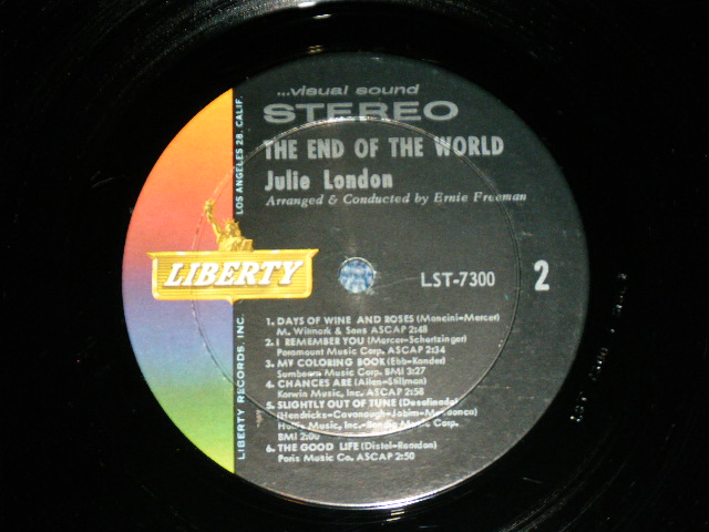 画像: JULIE LONDON - THE END OF THE WORLD ( Ex+++,Ex++/MINT- B-6:Ex++  ) /1963 US AMERICA ORIGINAL STEREO Used LP 