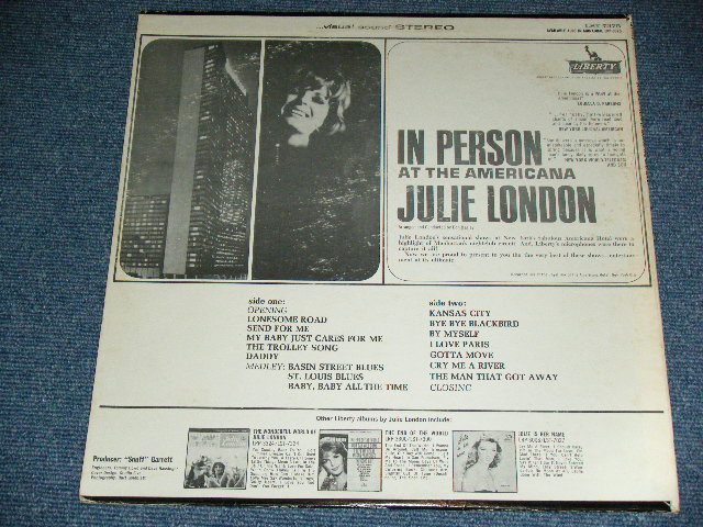 画像: JULIE LONDON - IN PERSON AT THE AMERICANA ( Ex+/Ex++ Looks:Ex ) / 1964 US AMERICA ORIGINAL STEREO Used LP