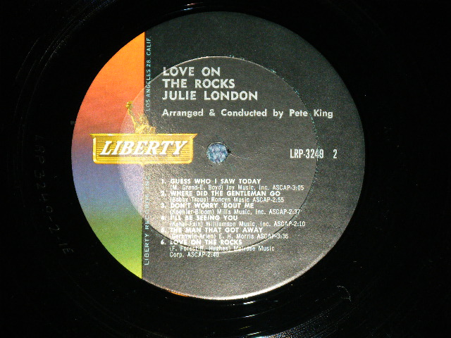 画像: JULIE LONDON - LOVE ON THE ROCKS(Ex+++,Ex+++  )  / 1963 US AMERICA ORIGINAL "1st Press Label" MONO Used LP 