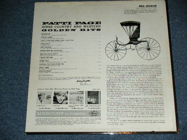 画像: PATTI PAGE - SINGS COUNTRY AND WESTERN GOLDEN HITS ( Ex+/VG+++ Looks:VG++- )  /1961 US ORIGINAL MONO Used LP