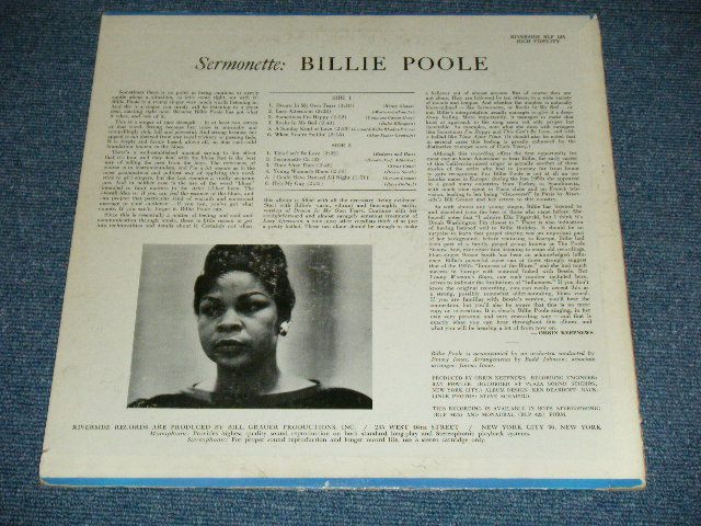 画像: BILLIE POOLE - SERMENETTE THE VOICE OF  ( Ex/Ex++) / 1962  US ORIGINAL MONO Used LP