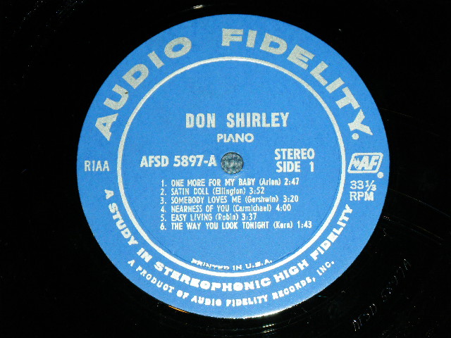 画像: DON SHIRLEY   - DON SHIRLEY  ( Ex+++/Ex+++) /1959 ORIGINAL "DARK BLUE  LABEL" STEREO Used LP