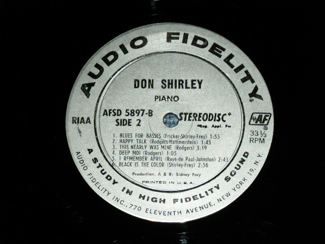 画像: DON SHIRLEY   - DON SHIRLEY  ( Ex++/Ex++) /1959 ORIGINAL "SILVER LABEL" STEREO Used LP