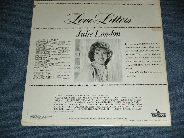 画像: JULIE LONDON - LOVE LETTERS(Ex++,eX+/mint-) /1962 US AMERICA ORIGINAL STEREO Used LP