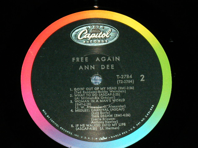 画像: ANN DEE - FREE AGAIN  ( Ex-/Ex++)  / 1967 US AMERICA ORIGINAL "PROMO"  MONO Used LP 