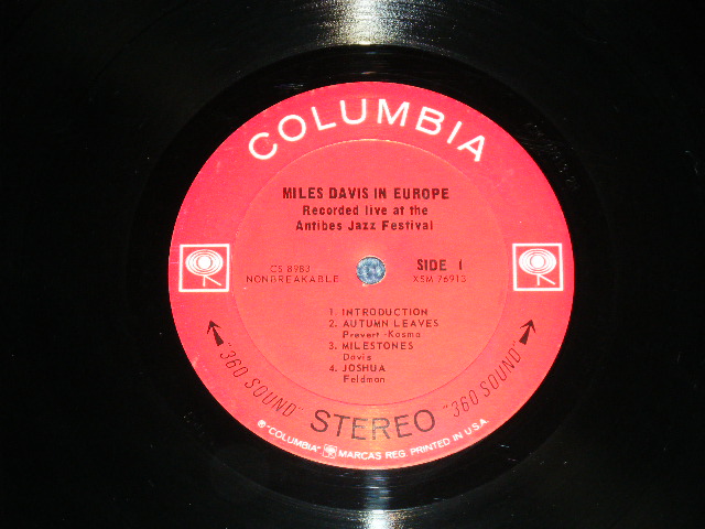 画像: MILES DAVIS  - IN EUROPE   ( Ex++/Ex+++ Looks:Ex++ )  )   / 1964 US ORIGINAL 1st  Press "Black 360 Sound  Label" STEREO Used LP 