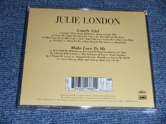 画像: JULIE LONDON - LONELY GIRL + MAKE LOVE TO ME  ( 2 in 1 )  /  2002 UK ENGLAND Used CD 