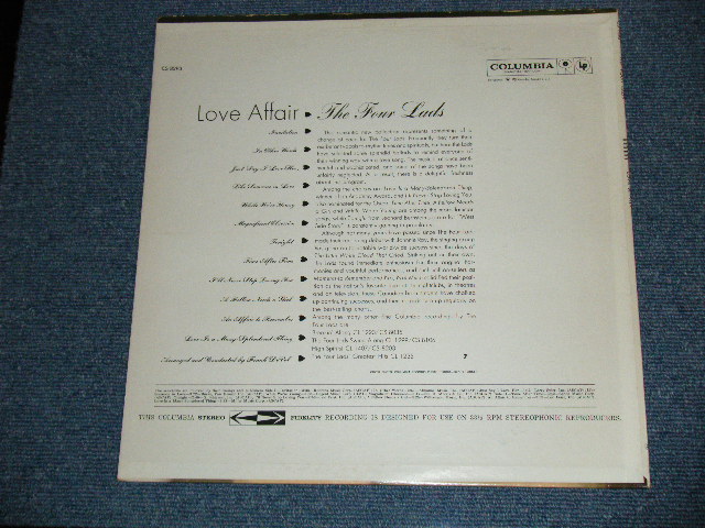 画像: The FOUR LADS - LOVE AFFAIR  ( Ex+++/Ex+++) / 1960 US ORIGINAL "1st PRESS 6 EYES Label"  STEREO Used LP