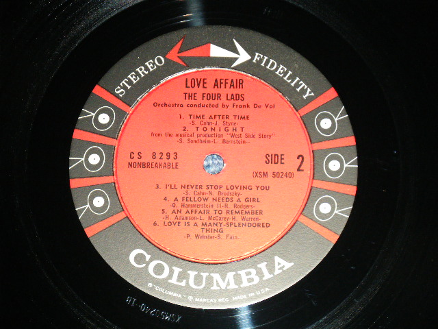 画像: The FOUR LADS - LOVE AFFAIR  ( Ex+++/Ex+++) / 1960 US ORIGINAL "1st PRESS 6 EYES Label"  STEREO Used LP