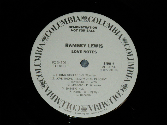 画像: RAMSEY LEWIS - LOVE NOTES  ( Ex++/MINT- )  / 1977 US AMERICA ORIGINAL "WHITE LABEL PROMO"  Used  LP