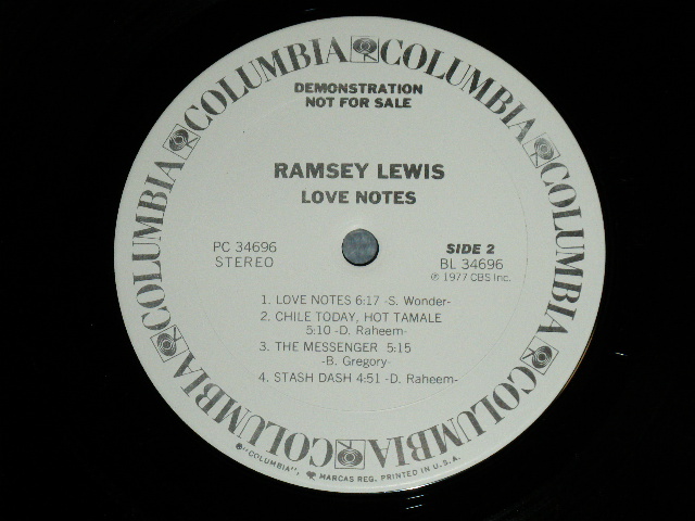 画像: RAMSEY LEWIS - LOVE NOTES  ( Ex++/MINT- )  / 1977 US AMERICA ORIGINAL "WHITE LABEL PROMO"  Used  LP