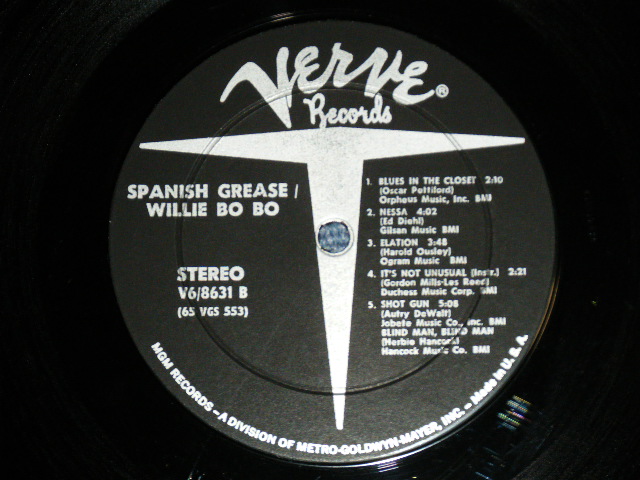 WILLIE BOBO - SPANISH GREASE ( Ex+/Ex+++,Ex++) / 1965 US AMERICA