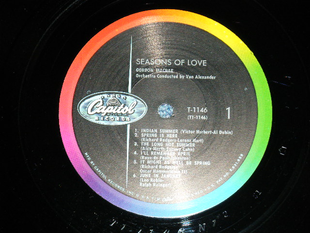 画像: GORDON MAacRAE - THE SEASONS OF LOVE  (Ex++/Ex+++)) / 1959 US AMERICA ORIGINAL ? "BLACK with COLOR RAINBOW ring Label" MONO Used LP 