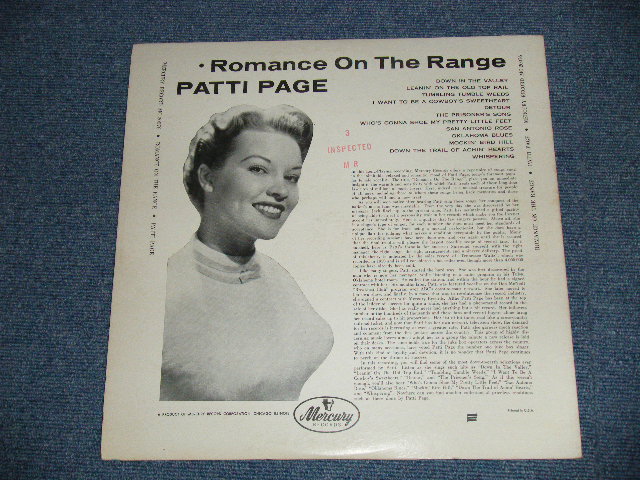 画像: PATTI PAGE -  ROMANCE ON THE RANGE  ( Ex+/Ex++ Looks*Ex)   /1955 US AMERICA  ORIGINAL 1st Press "CUSTOM HIGH FIDELITT credit on Front Cover" "BLACK with SILVER Print Label"  MONO Used LP