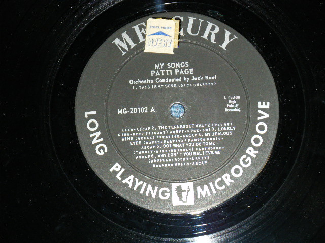 画像: PATTI PAGE -  THIS IS MY SONG  ( Ex+++/Ex+++ )  /1955 US AMERICA  ORIGINAL 1st Press "CUSTOM HIGH FIDELITT credit on Front Cover" "BLACK with SILVER Print Label"  MONO Used LP