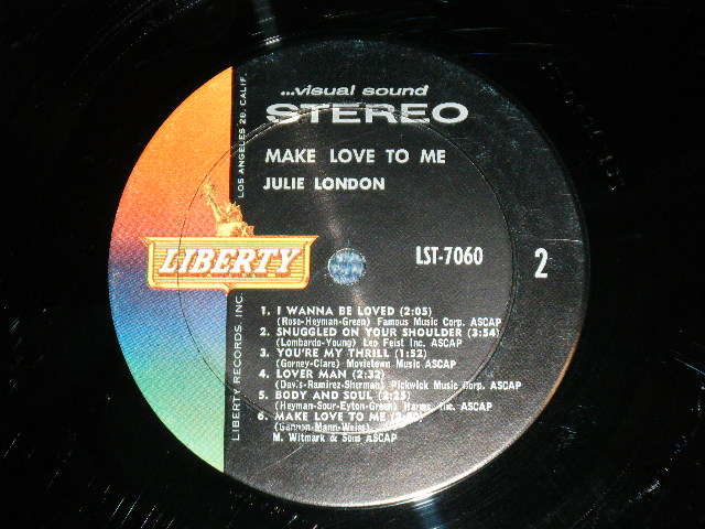 画像: JULIE LONDON -  MAKE LOVE TO ME  ( Ex/Ex++) / 1960  US AMERICA  ORIGINAL "Early 60's COLOR Liberty Label" STEREO  Used  LP 