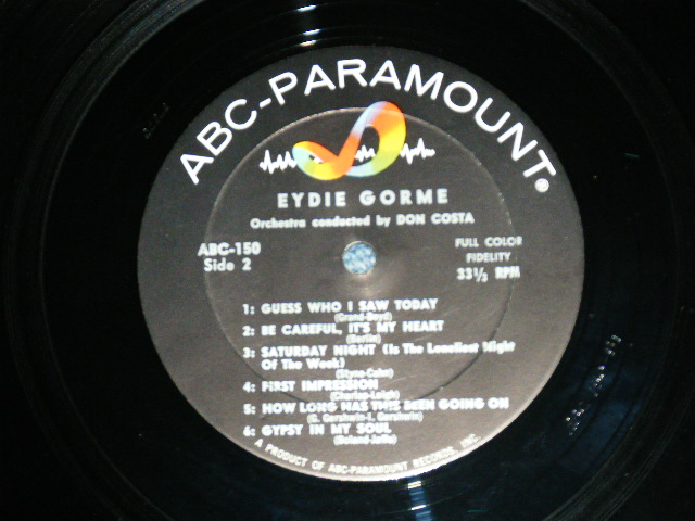 画像: EYDIE GORME - EYDIE GORME ( 1st Album on ABC PARA.: Ex++/Ex+++ ) / 1957 US ORIGINAL MONO LP