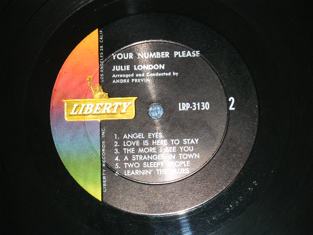 画像: JULIE LONDON - YOUR NUMBER PLEASE (Ex+++/MINT-). / 1960 Version US AMERICA ORIGINAL 2nd Press "COLOR LIBERTY on LEFT  Labei" MONO Used LP